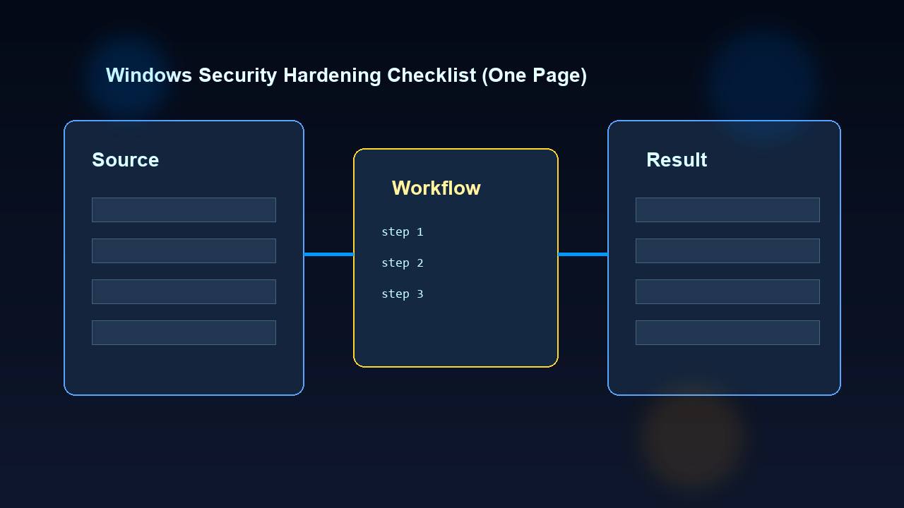 Windows Security Hardening Checklist (Practical One-Page Baseline)